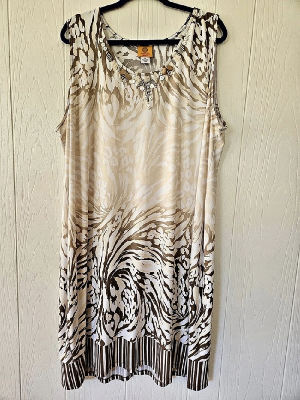 Ruby Rd. Animal Print Dress Brown & Cream Size 3X